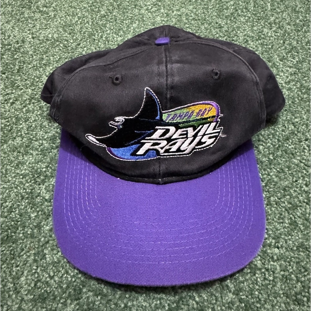 Vintage 90s Pro Line Tampa Bay Devil Rays Snapback Hat MLB Cap Rare